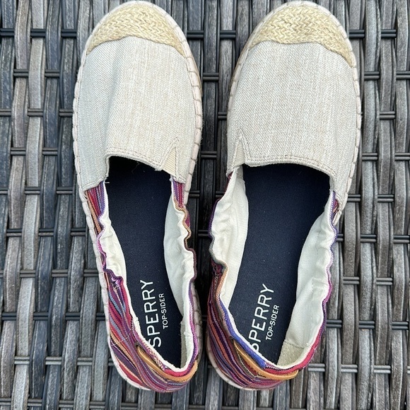 Nwot SPERRY TOP-SIDER Women's Laurel Reef Espadrille - Oatmeal/Caribbean Stripe - Picture 9 of 16